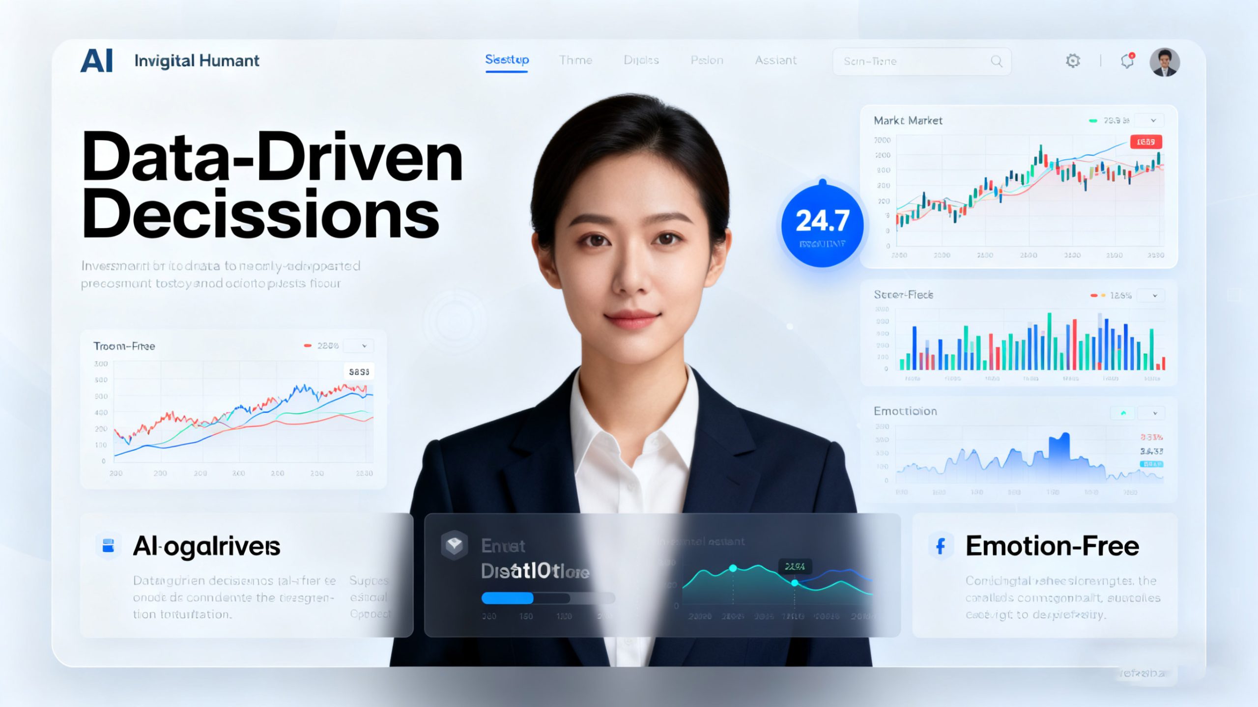 Calm and Professional: The AI Digital Human Investment Assistant, Your 24/7 Decision-Making Advisor
